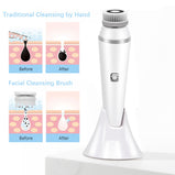 USB Rechargeable 4-in-1 Facial Cleansing Brush with 3 Speeds for Exfoliation and Massage - Deeply Cleanses and Refines Skin for a Smooth, Radiant Complexion