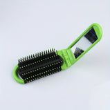 1pcs Collapsible Travel Hair Comb with Mirror - Portable and Compact Hair Brush for On-the-Go Grooming