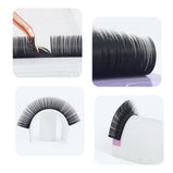 ANNAFRIS 3PCS/Pack 16 Rows Volume Classic Eyelash Extension C D Curl All Size Matte Black Individual False Eye Lashes Extension Salon Use Natural Soft Fake Eyelashes Supplies