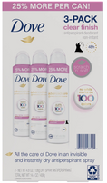 Dove Womens Invisible Dry Spray Antiperspirant Deodorant;  4.8 Ounce (Pack of 3)