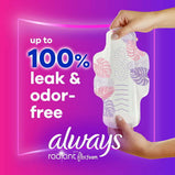 Always Radiant Feminine Pads for Women Heavy with Wings Scented;  26 Ct  Size 2